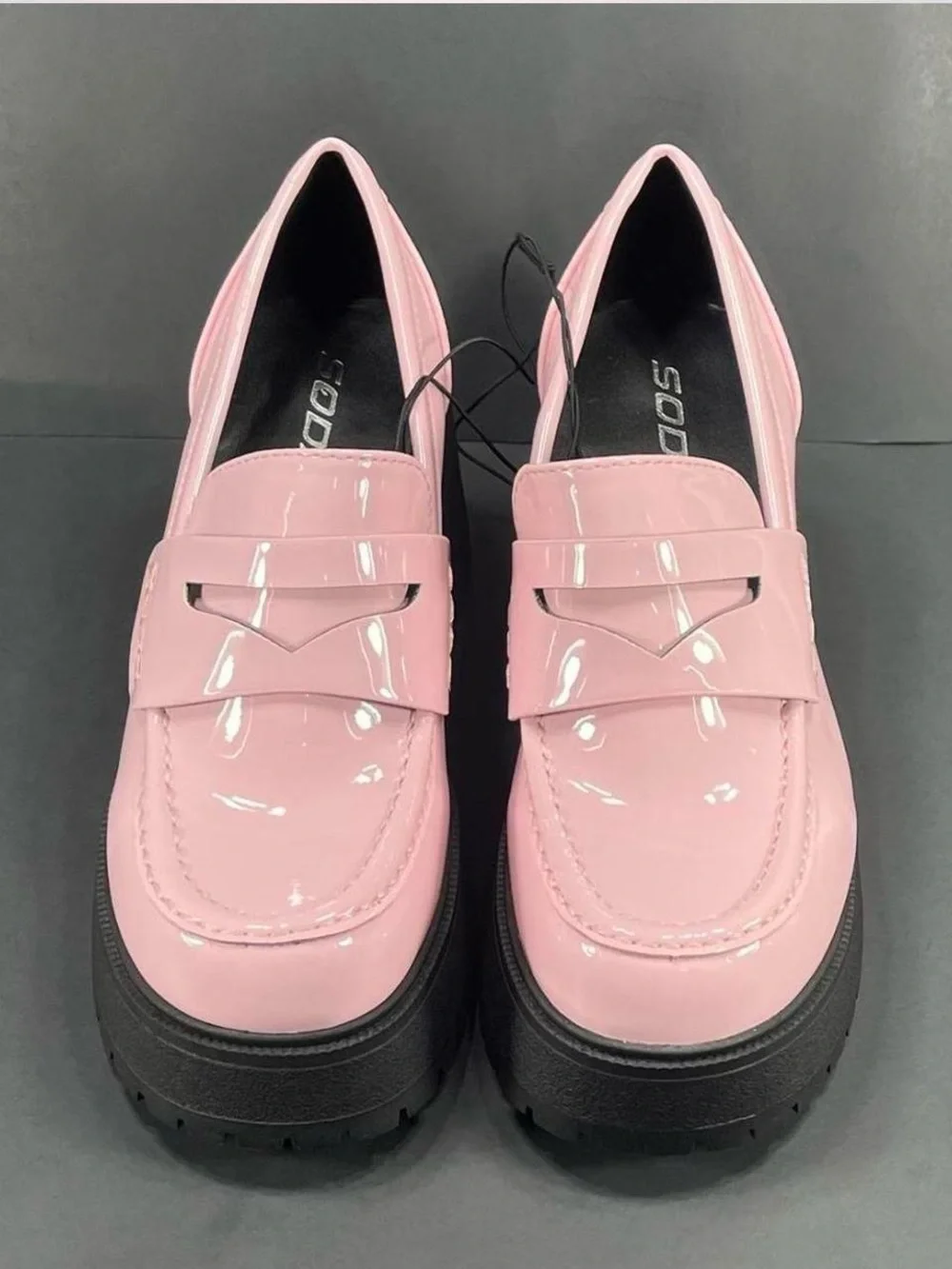 Women's Pink Patent Platform Loafers size 8.5 new in box